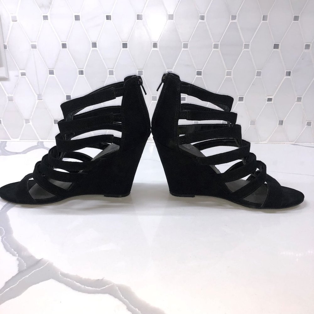 G by Guess Black Strappy Wedge